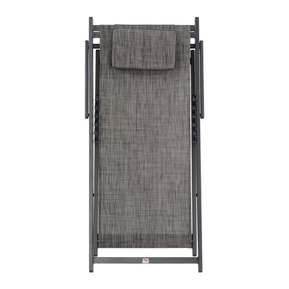 Lounge Chair Professional Kea Hm5076.10 Aluminum & Textilene In Grey Color 59,5x102,5x94hcm.