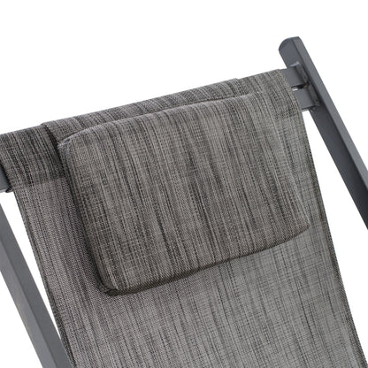 Lounge Chair Professional Kea Hm5076.10 Aluminum & Textilene In Grey Color 59,5x102,5x94hcm.