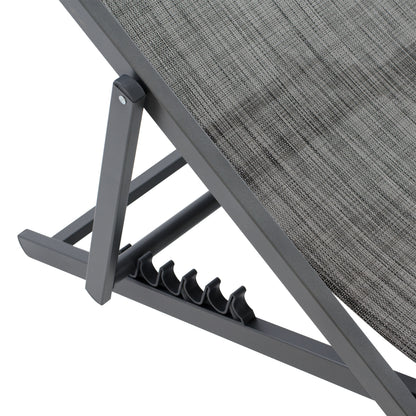 Lounge Chair Professional Kea Hm5076.10 Aluminum & Textilene In Grey Color 59,5x102,5x94hcm.