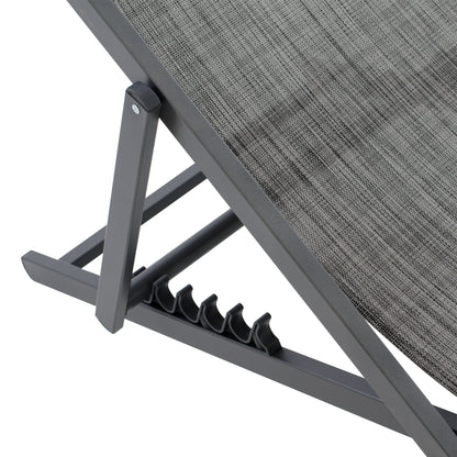Lounge Chair Professional Kea Hm5076.10 Aluminum & Textilene In Grey Color 59,5x102,5x94hcm.