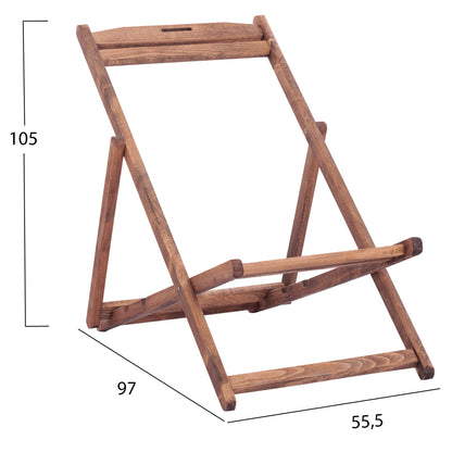 Sezlong Without Arms Limnos Beech Wood In Walnut Shade Hm5798.01