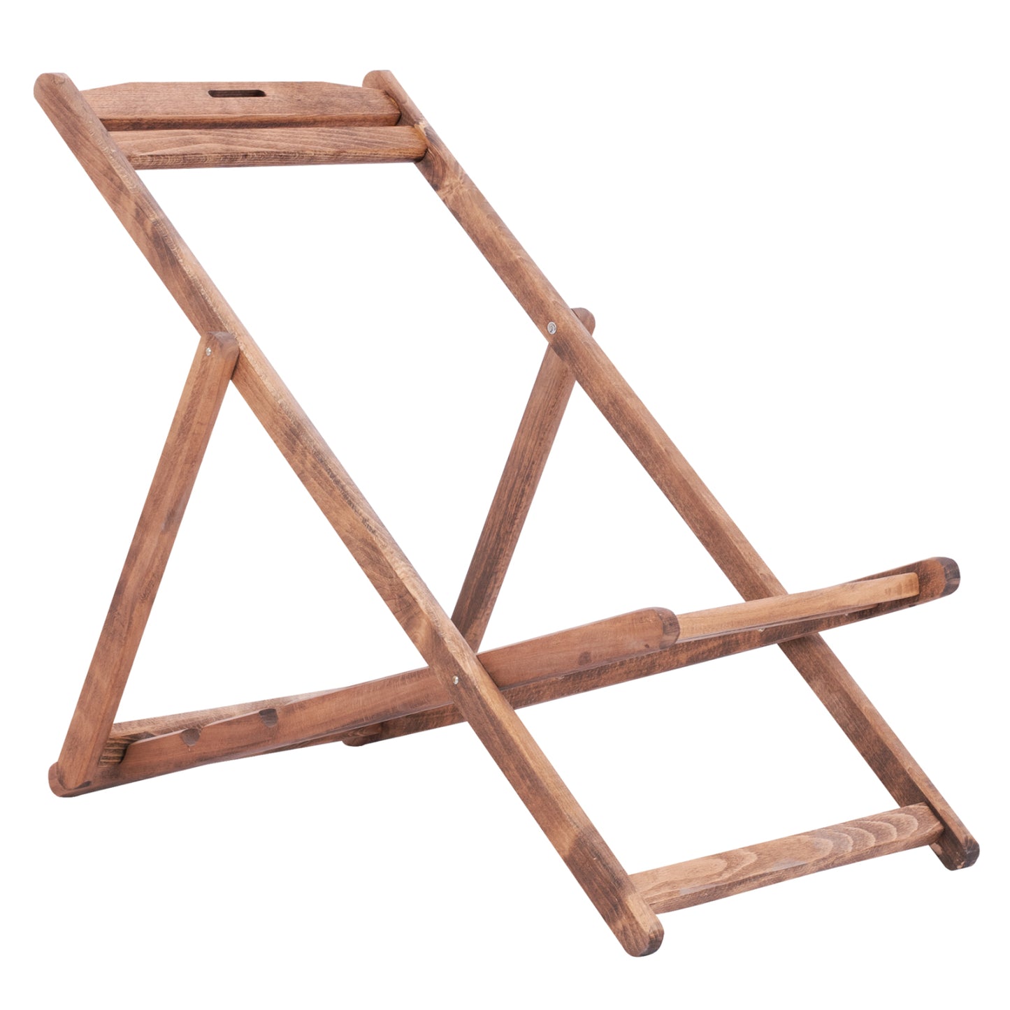 Sezlong Without Arms Limnos Beech Wood In Walnut Shade Hm5798.01