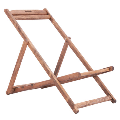 Sezlong Without Arms Limnos Beech Wood In Walnut Shade Hm5798.01
