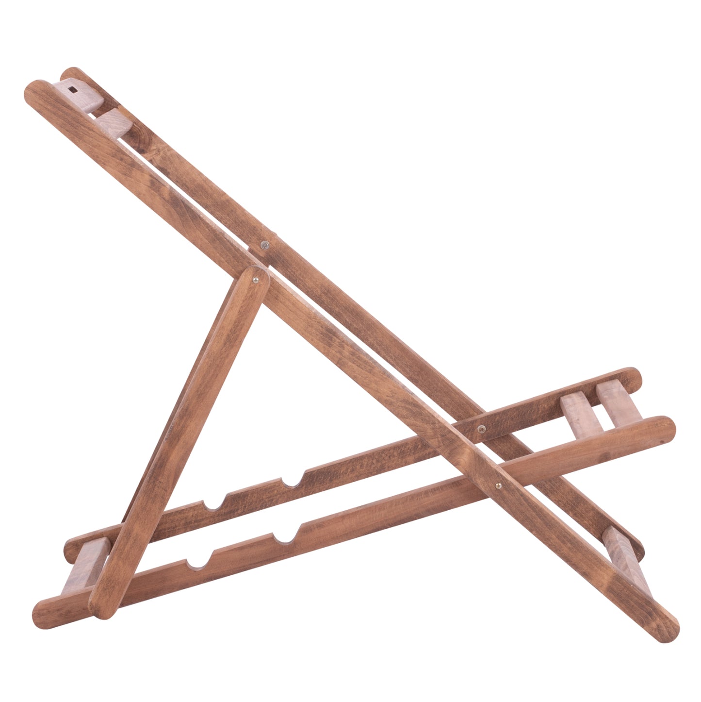 Sezlong Without Arms Limnos Beech Wood In Walnut Shade Hm5798.01