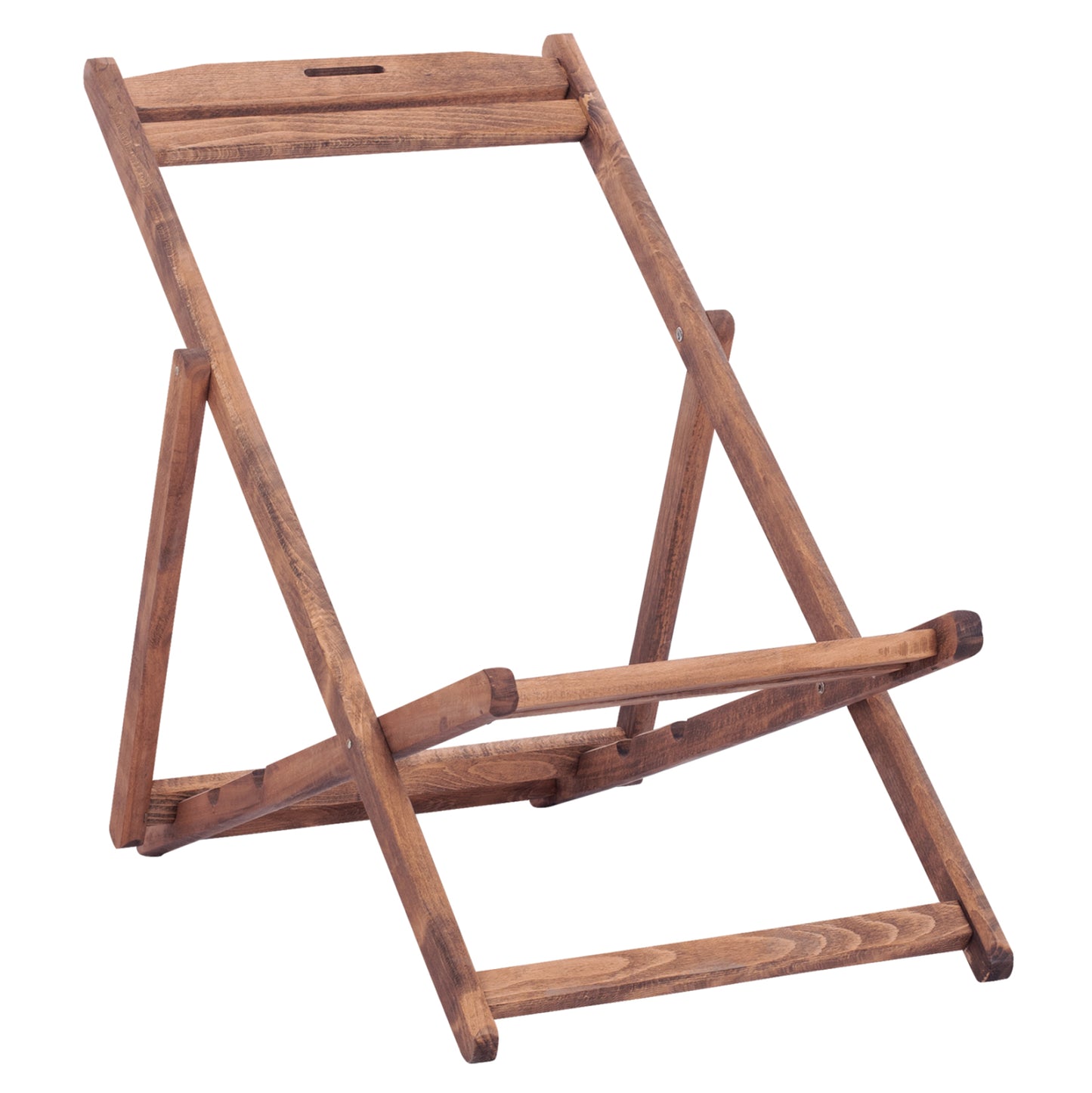 Sezlong Without Arms Limnos Beech Wood In Walnut Shade Hm5798.01