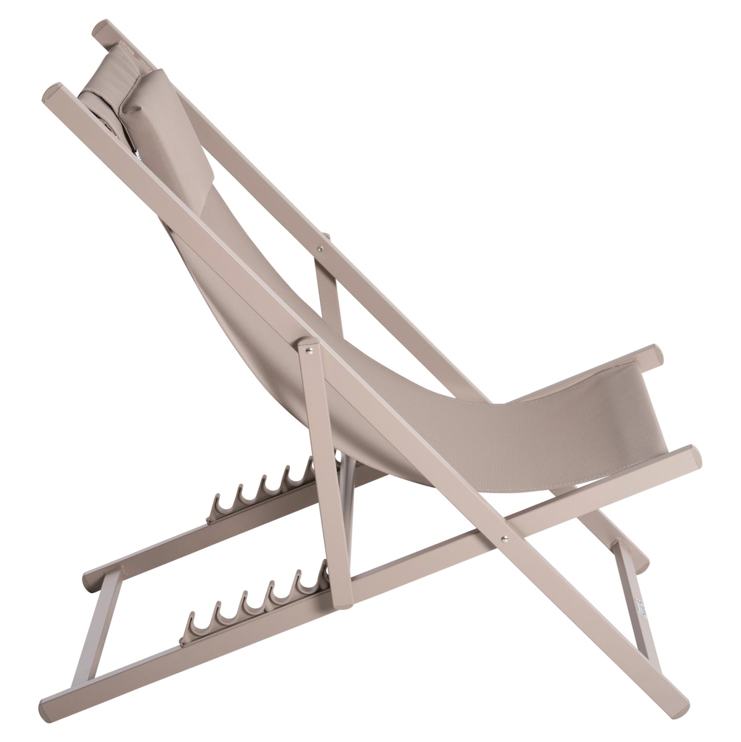 Lounge Chair Professional Kea Hm5076.03 Aluminum & Textilene In Champagne Color 59,5x102,5x94hcm.
