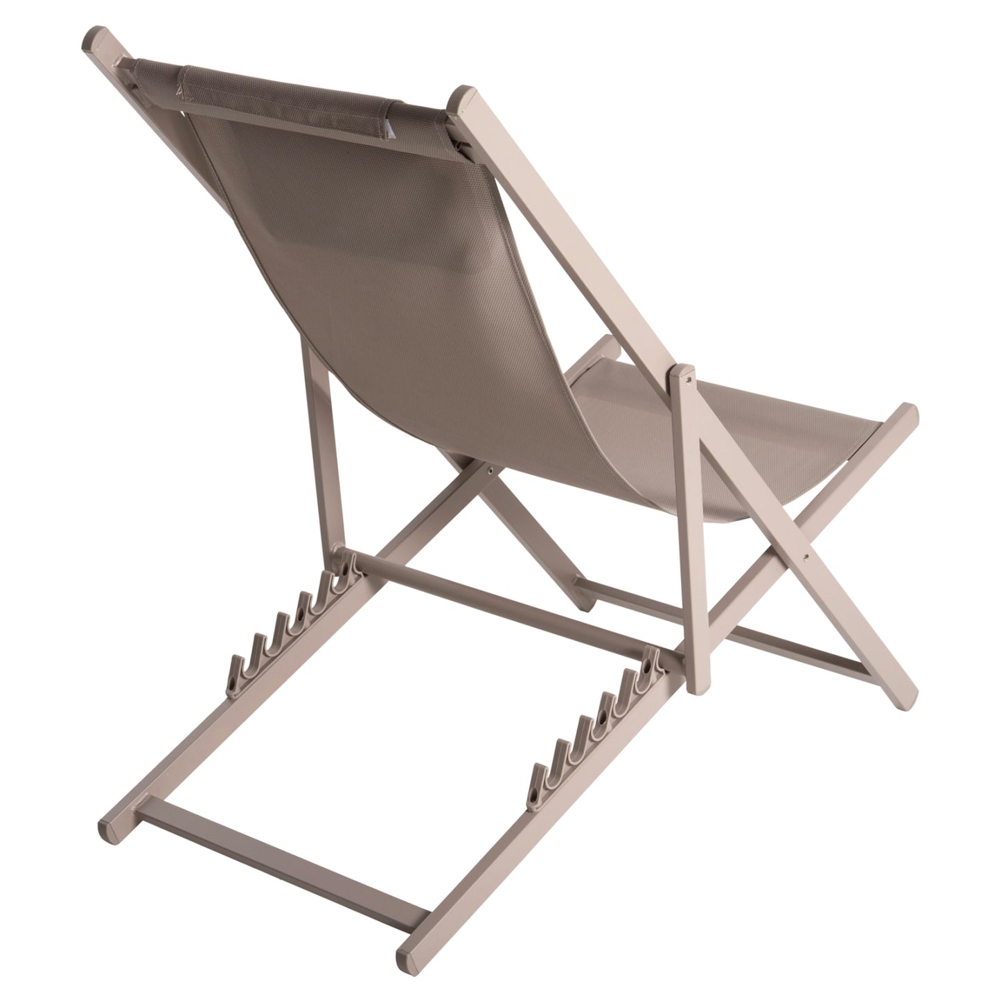 Lounge Chair Professional Kea Hm5076.03 Aluminum & Textilene In Champagne Color 59,5x102,5x94hcm.