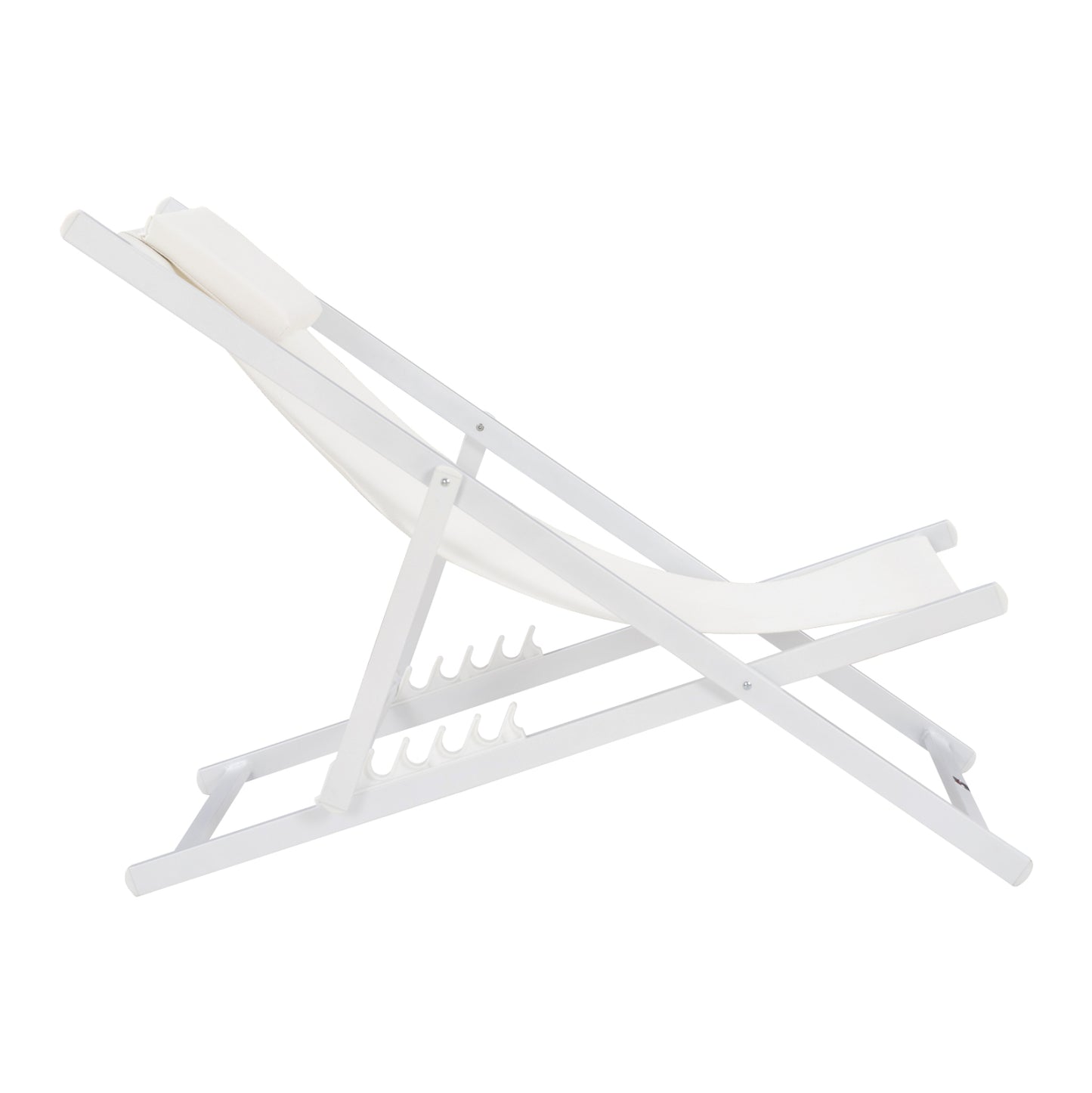 Lounge Chair Professional Kea Hm5076.04 Aluminum & Textilene In White Color 59,5x102,5x94hcm.