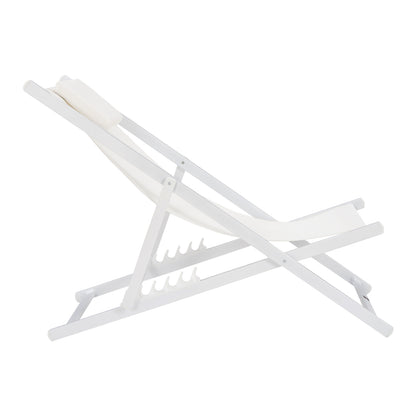 Lounge Chair Professional Kea Hm5076.04 Aluminum & Textilene In White Color 59,5x102,5x94hcm.