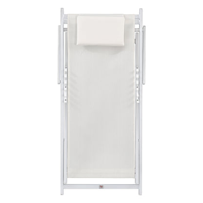 Lounge Chair Professional Kea Hm5076.04 Aluminum & Textilene In White Color 59,5x102,5x94hcm.
