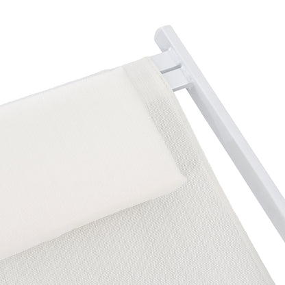 Lounge Chair Professional Kea Hm5076.04 Aluminum & Textilene In White Color 59,5x102,5x94hcm.
