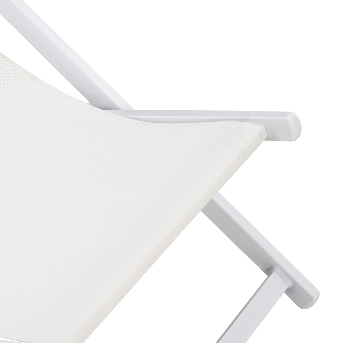 Lounge Chair Professional Kea Hm5076.04 Aluminum & Textilene In White Color 59,5x102,5x94hcm.