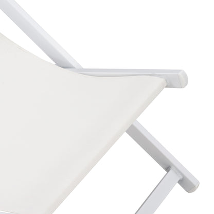 Lounge Chair Professional Kea Hm5076.04 Aluminum & Textilene In White Color 59,5x102,5x94hcm.