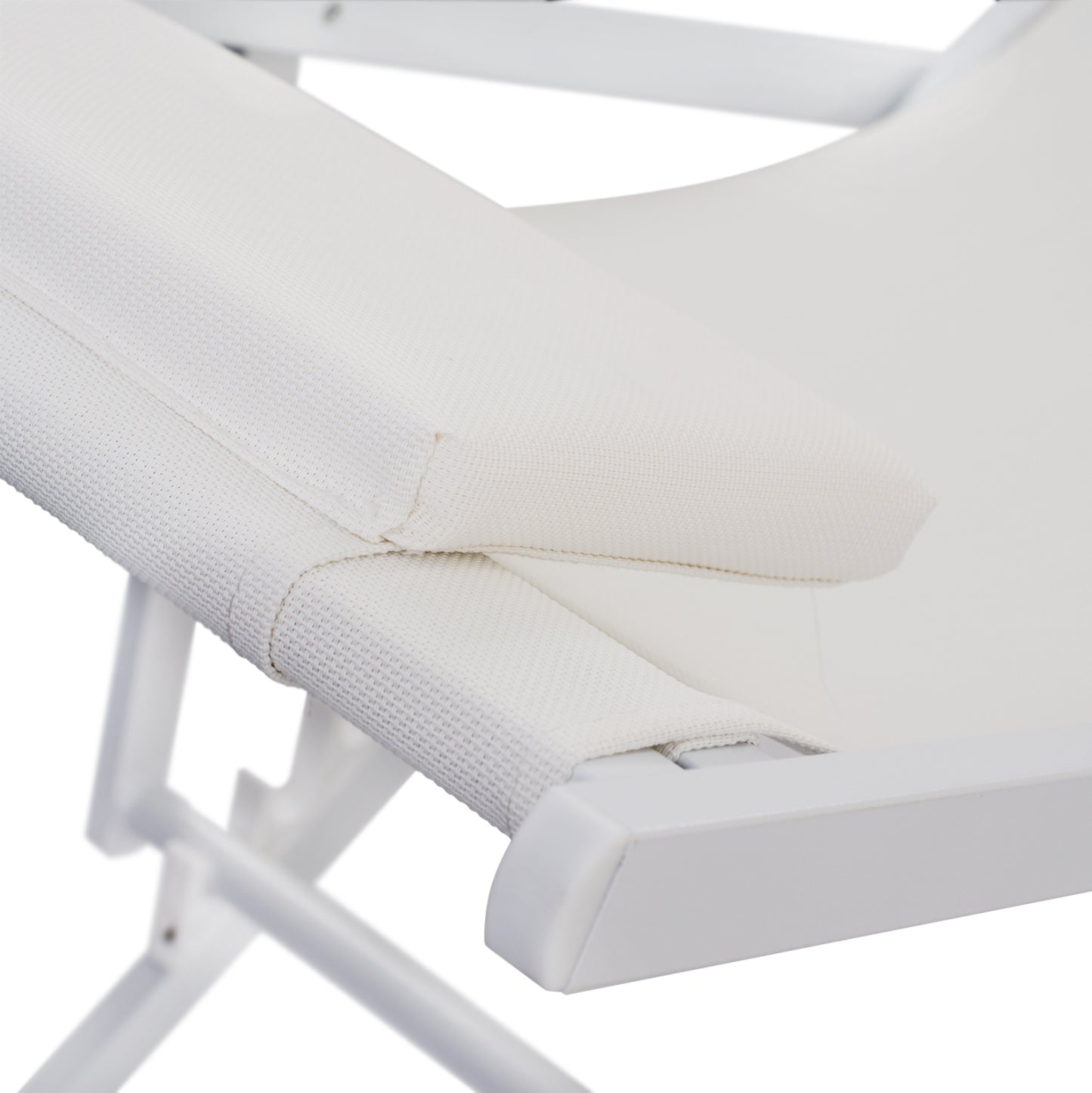 Lounge Chair Professional Kea Hm5076.04 Aluminum & Textilene In White Color 59,5x102,5x94hcm.