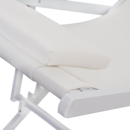 Lounge Chair Professional Kea Hm5076.04 Aluminum & Textilene In White Color 59,5x102,5x94hcm.