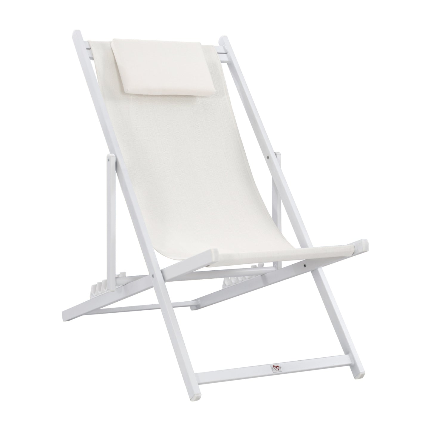 Lounge Chair Professional Kea Hm5076.04 Aluminum & Textilene In White Color 59,5x102,5x94hcm.