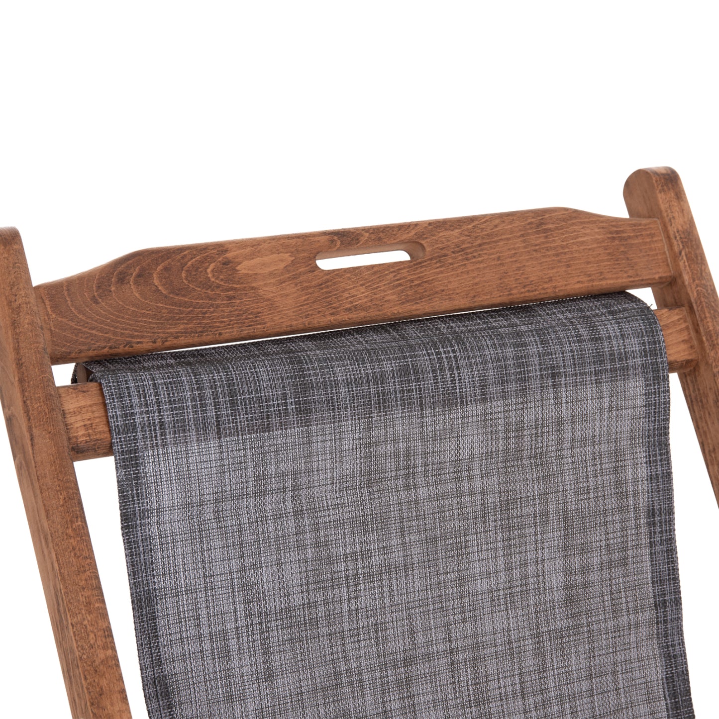 Folding Beach Chair Limnos Hm11433.10t Beech Wood Natural Color With Arms Textline In Grey