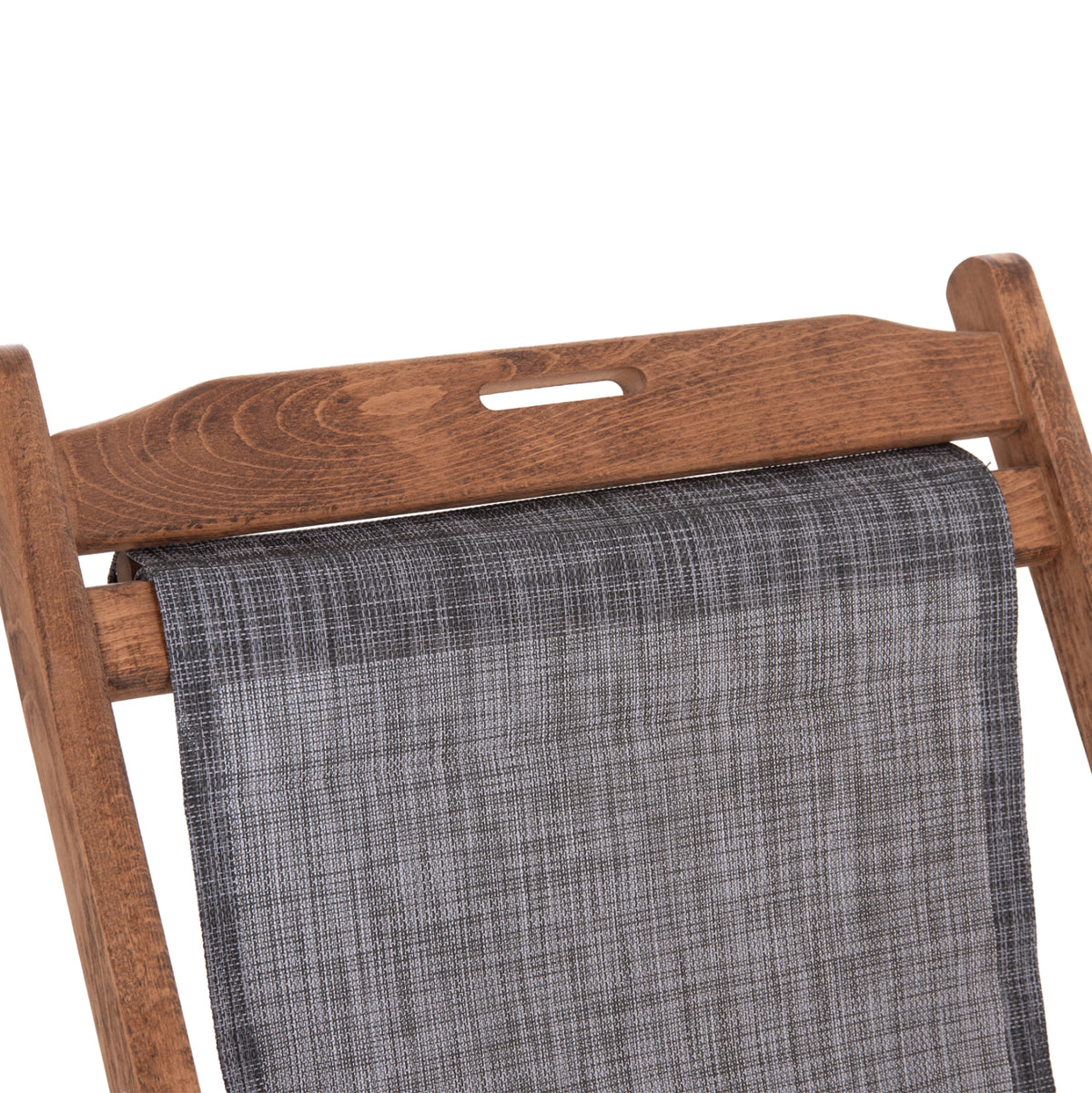 Folding Beach Chair Limnos Hm11433.10t Beech Wood Natural Color With Arms Textline In Grey