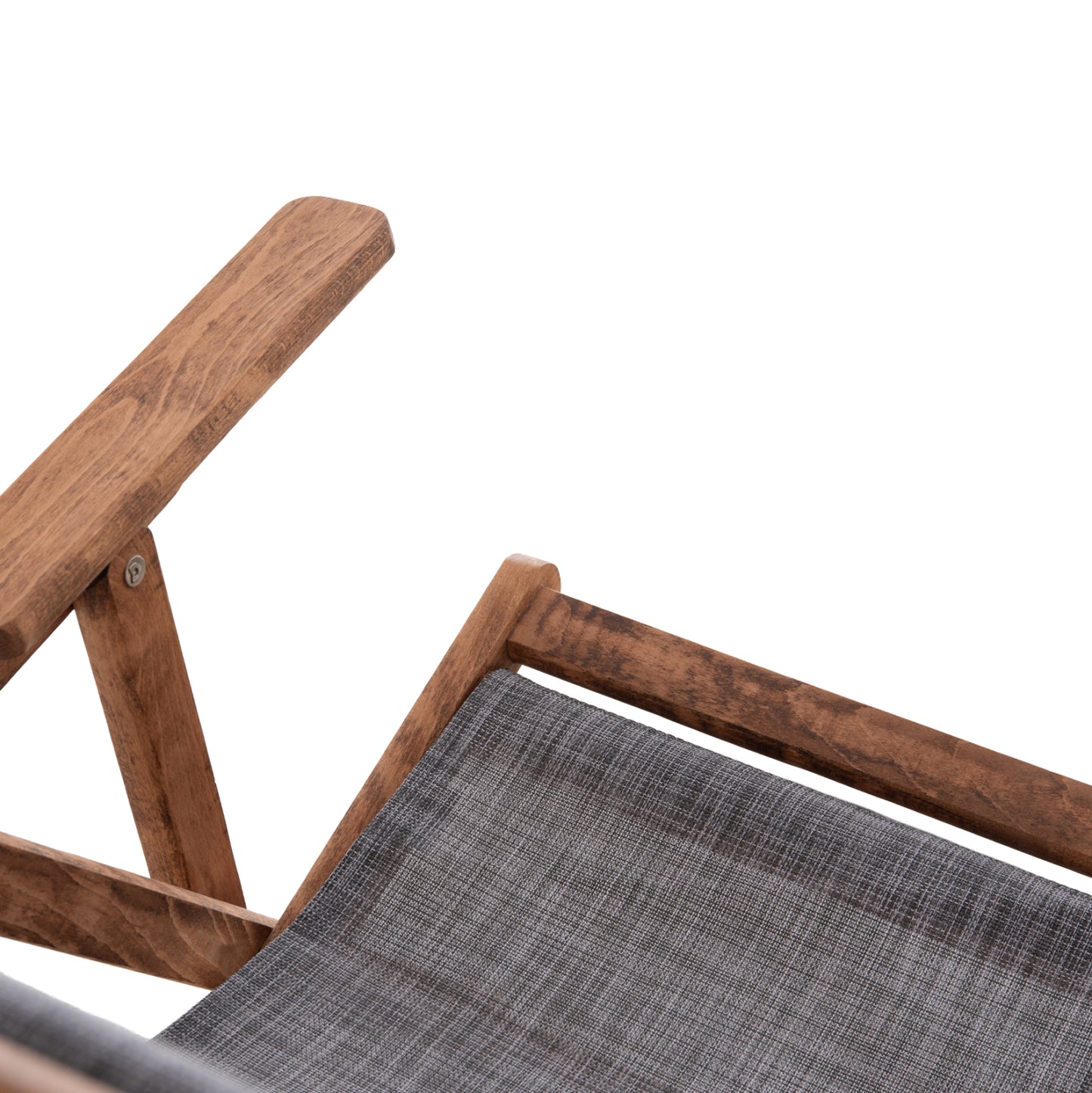 Folding Beach Chair Limnos Hm11433.10t Beech Wood Natural Color With Arms Textline In Grey