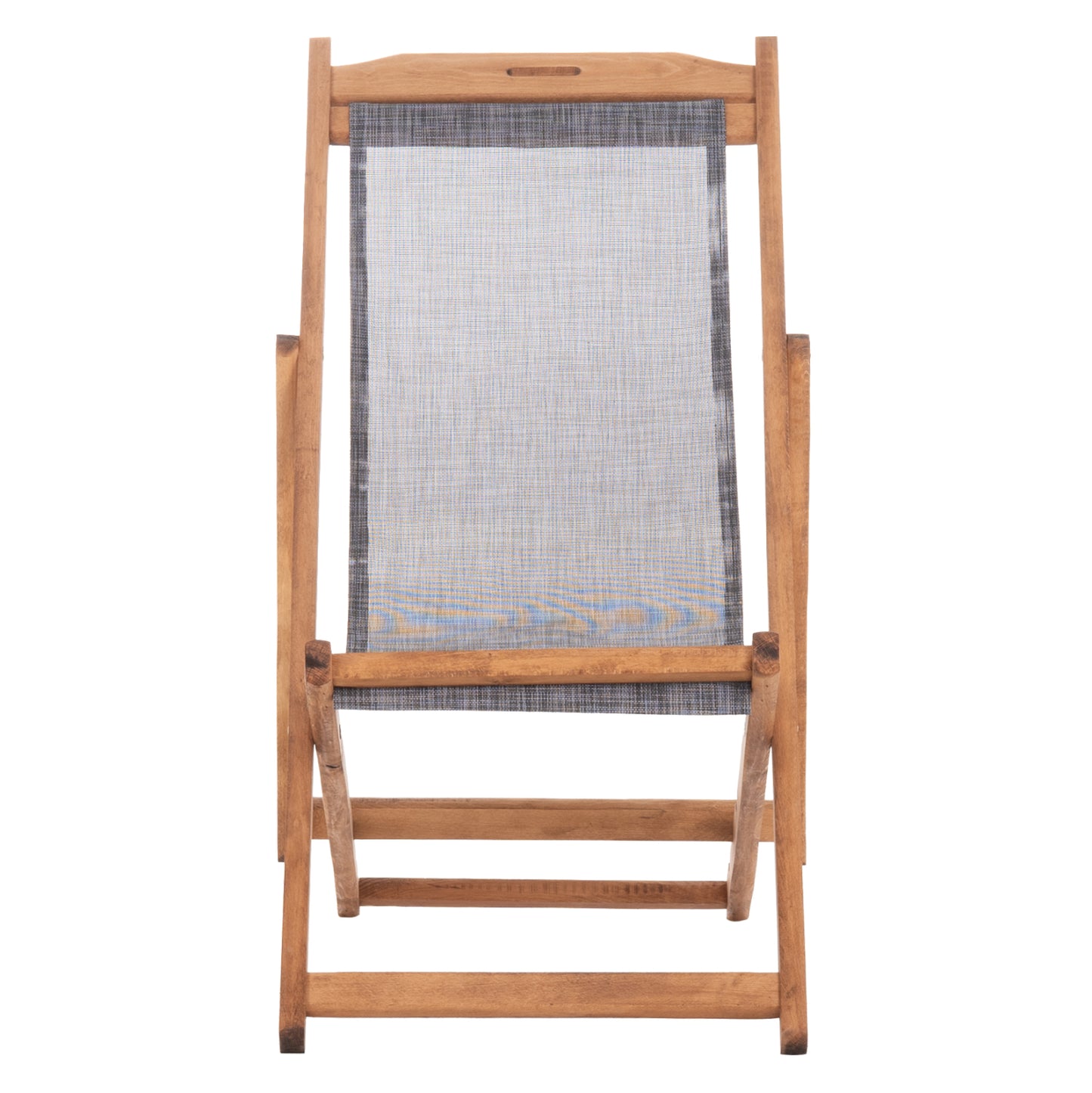 Beach Chair With Textilene Fabric In Grey Limnos Hm11711.10t Beech Wood In Natural 55.5x97x105h