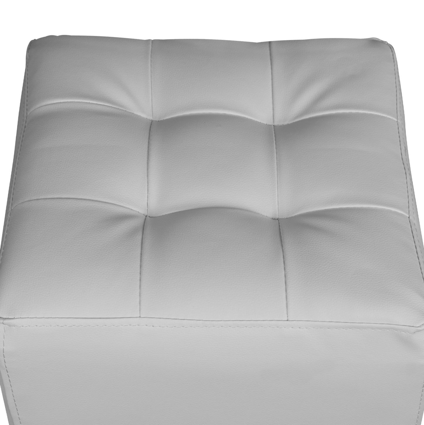 Stool 37x37x35cm With Pu White Punk Hm264.02