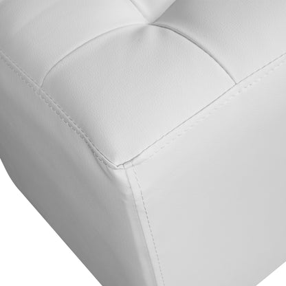 Stool 37x37x35cm With Pu White Punk Hm264.02