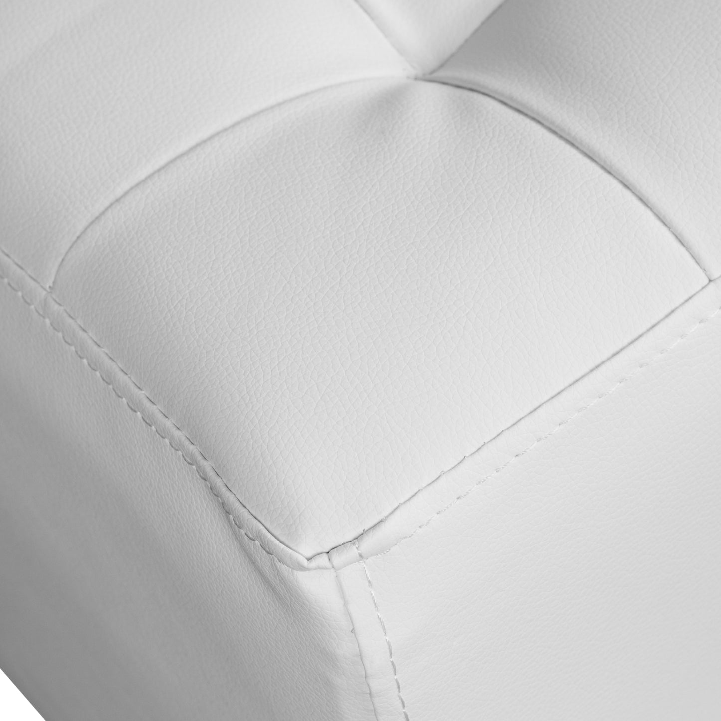 Stool 37x37x35cm With Pu White Punk Hm264.02