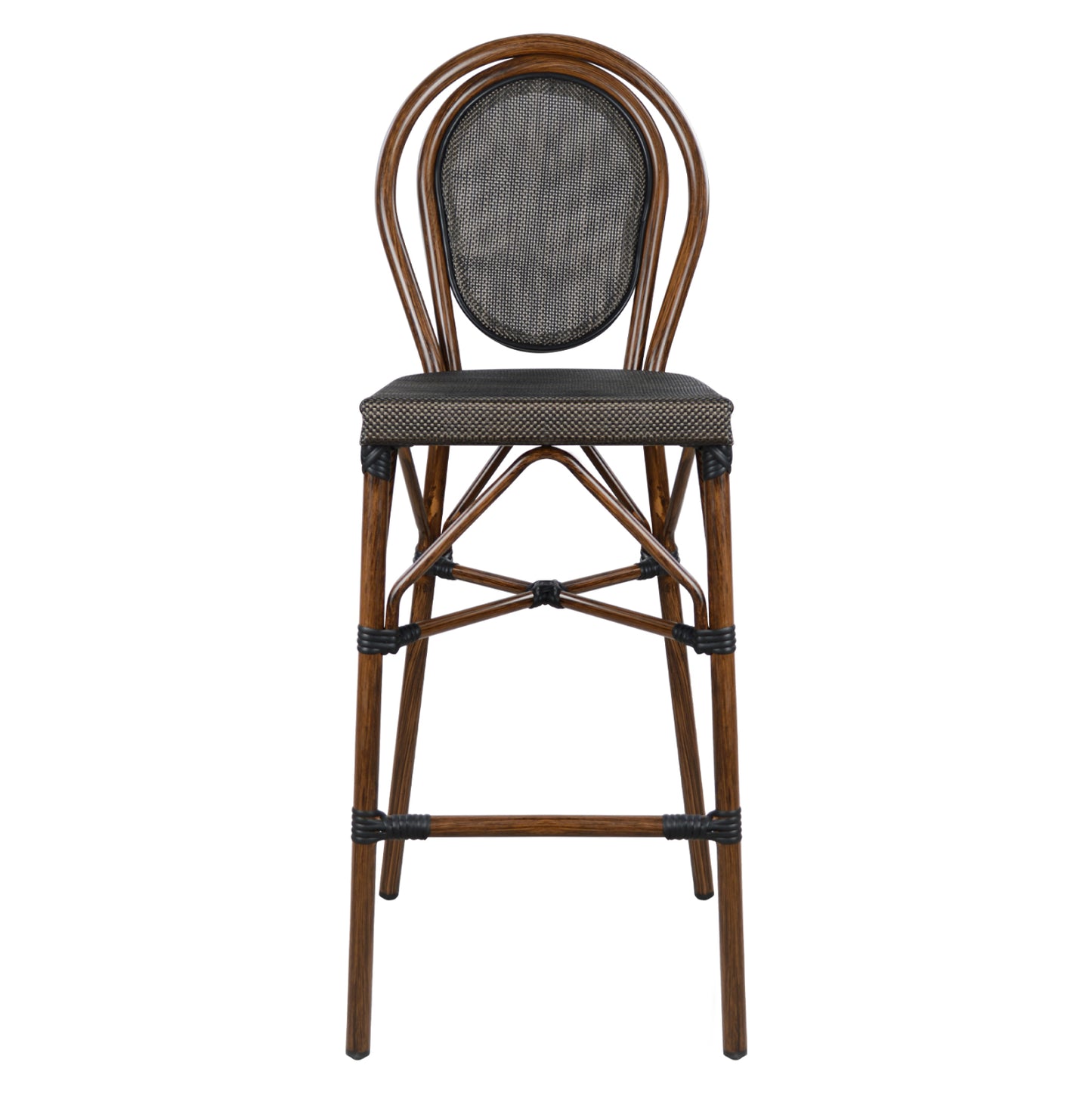 Aluminum Stool Azaria Hm5059 Bamboo Look In Brown With Textline 44x52x115hcm.