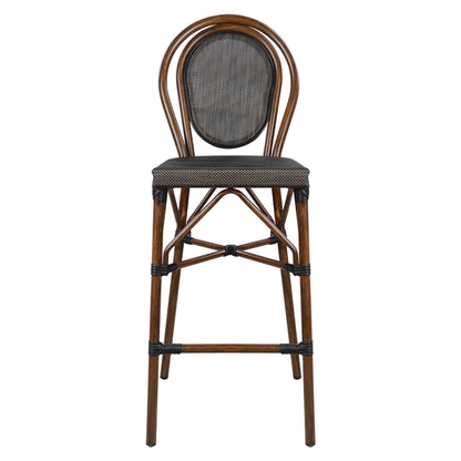 Aluminum Stool Azaria Hm5059 Bamboo Look In Brown With Textline 44x52x115hcm.