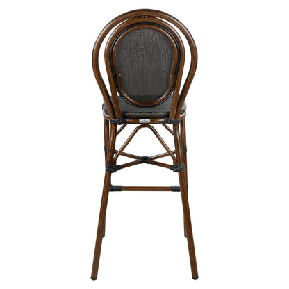 Aluminum Stool Azaria Hm5059 Bamboo Look In Brown With Textline 44x52x115hcm.