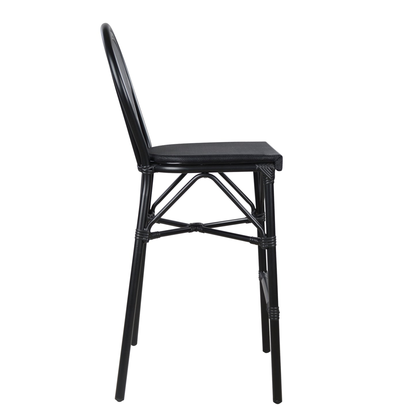 Aluminum Stool Fb95060 Bamboo Look Black With Textilene 44x52x115hcm.