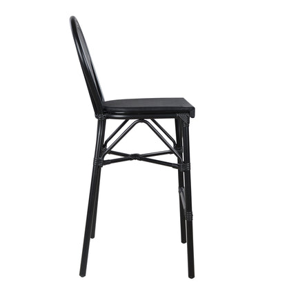 Aluminum Stool Fb95060 Bamboo Look Black With Textilene 44x52x115hcm.