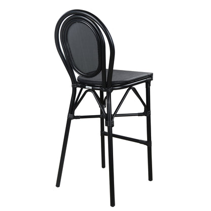 Aluminum Stool Fb95060 Bamboo Look Black With Textilene 44x52x115hcm.