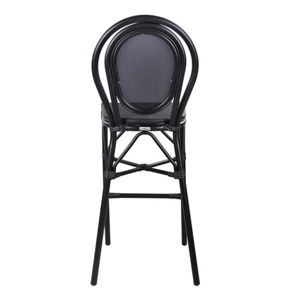 Aluminum Stool Fb95060 Bamboo Look Black With Textilene 44x52x115hcm.