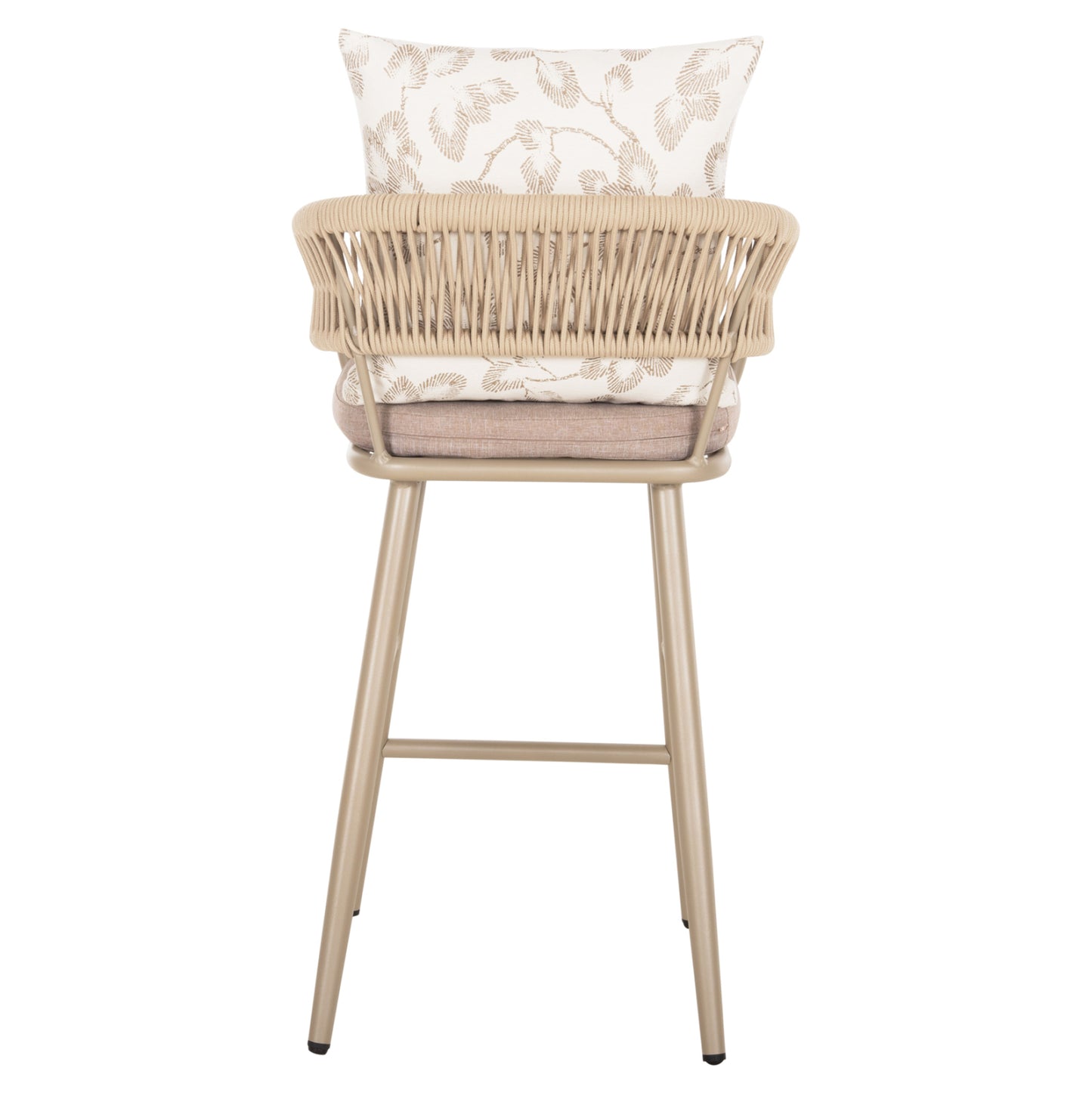 Bar Stool Aluminum Camden Hm6142.04 Back Cushion With Print Pattern-cappuccino 56x60x108hcm.