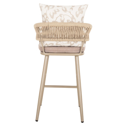 Bar Stool Aluminum Camden Hm6142.04 Back Cushion With Print Pattern-cappuccino 56x60x108hcm.