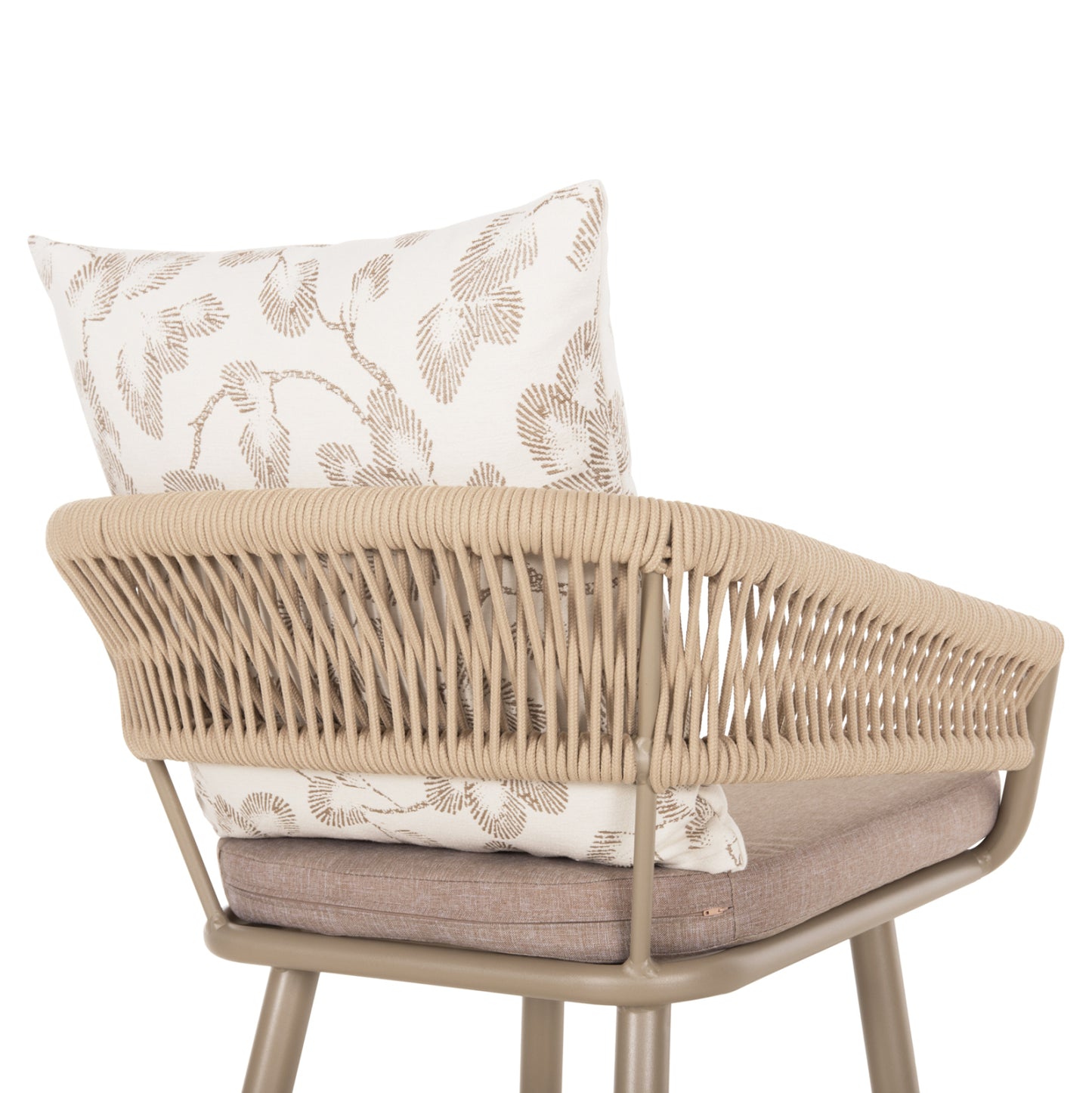 Bar Stool Aluminum Camden Hm6142.04 Back Cushion With Print Pattern-cappuccino 56x60x108hcm.