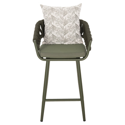 Bar Stool Aluminum Camden Hm6142.09 Back Cushion With Print Pattern-dark Olive 56x60x108hcm.