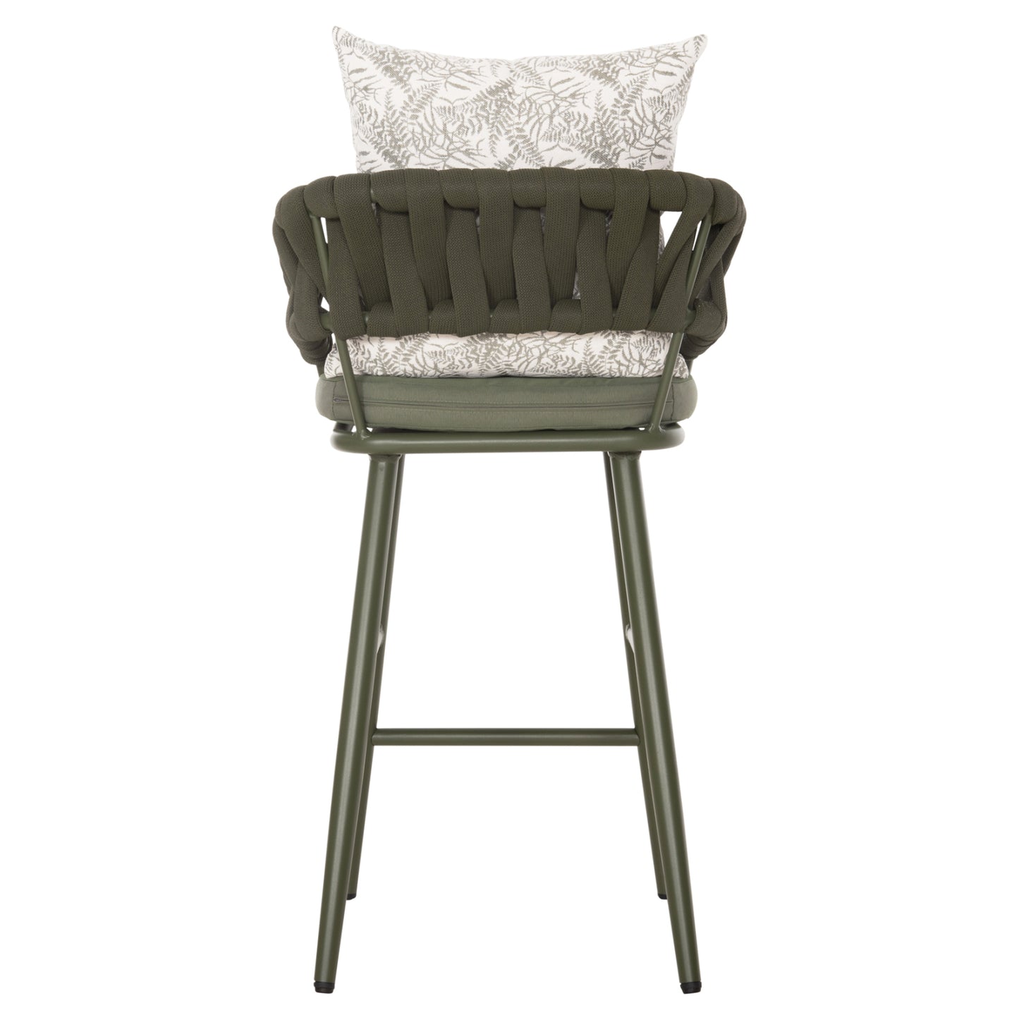 Bar Stool Aluminum Camden Hm6142.09 Back Cushion With Print Pattern-dark Olive 56x60x108hcm.
