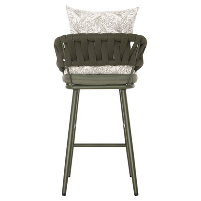 Bar Stool Aluminum Camden Hm6142.09 Back Cushion With Print Pattern-dark Olive 56x60x108hcm.