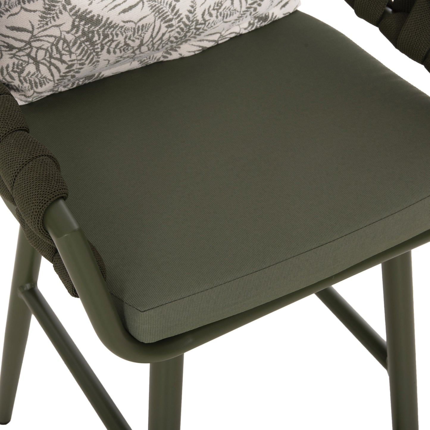 Bar Stool Aluminum Camden Hm6142.09 Back Cushion With Print Pattern-dark Olive 56x60x108hcm.