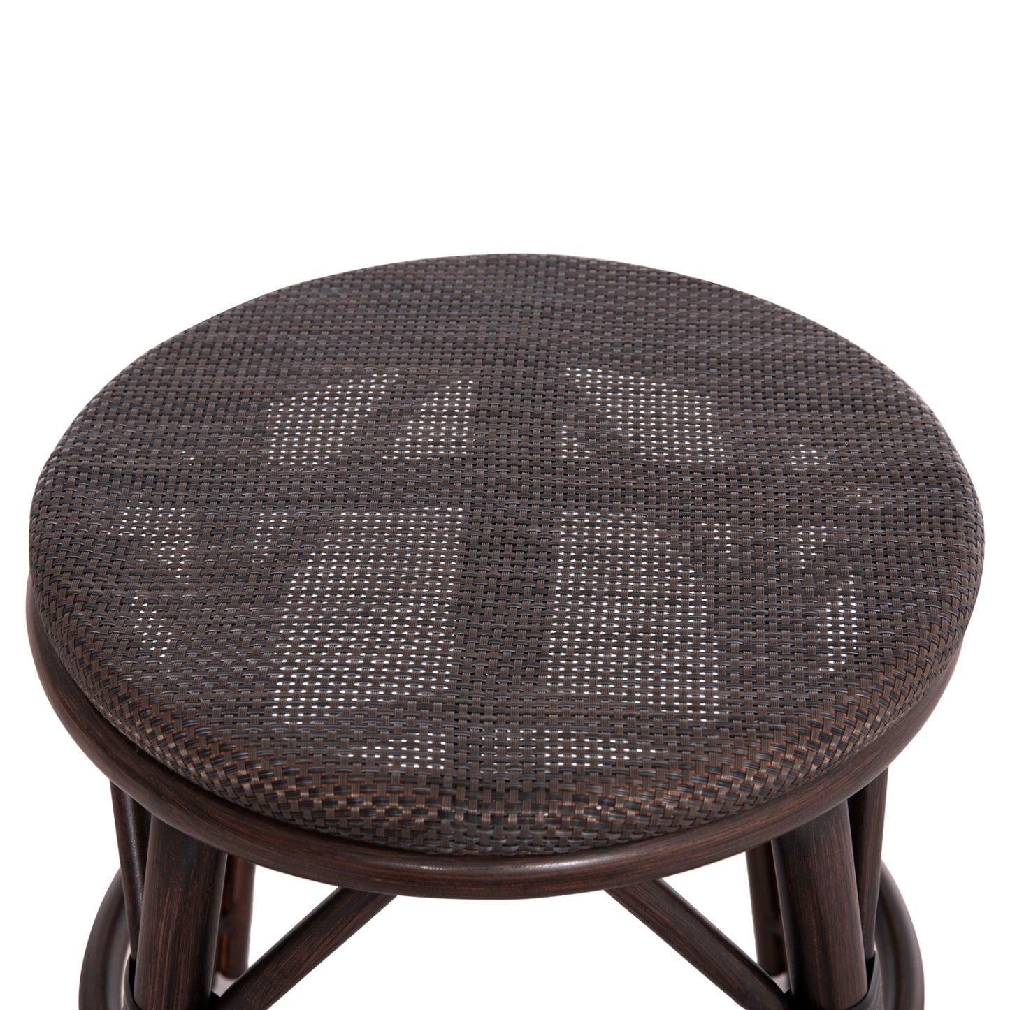 Aluminum Round Stool Chino Hm6285.01 Bamboo Look Brown-textilene Brown Φ36x46hcm.