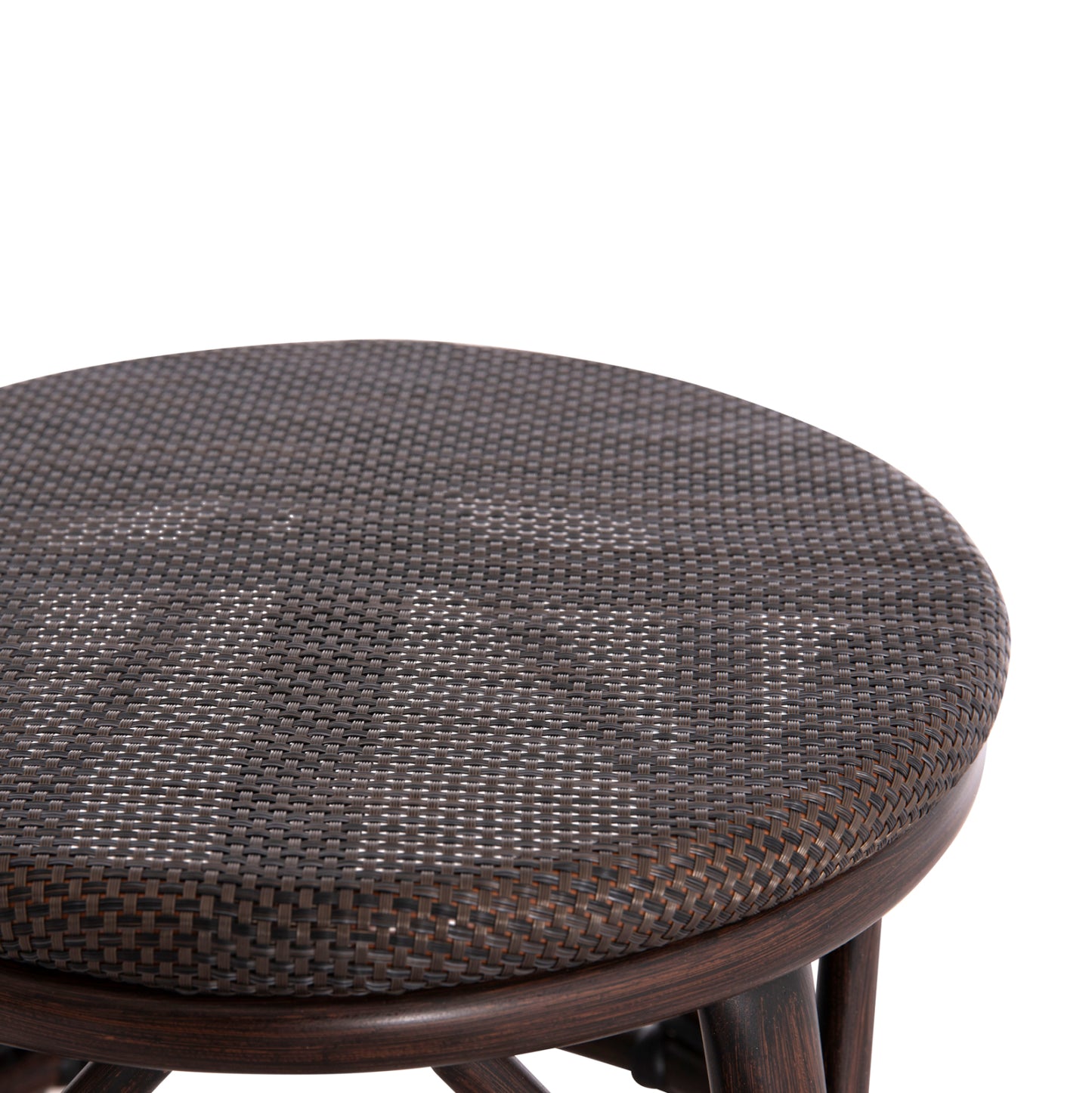 Aluminum Round Stool Chino Hm6285.01 Bamboo Look Brown-textilene Brown Φ36x46hcm.