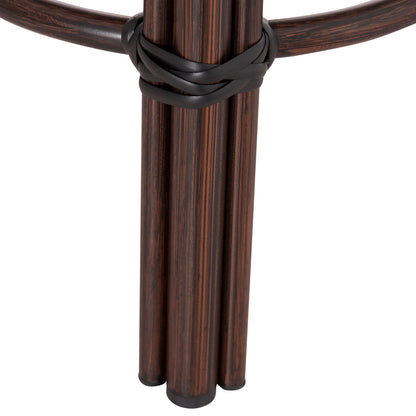 Aluminum Round Stool Chino Hm6285.01 Bamboo Look Brown-textilene Brown Φ36x46hcm.