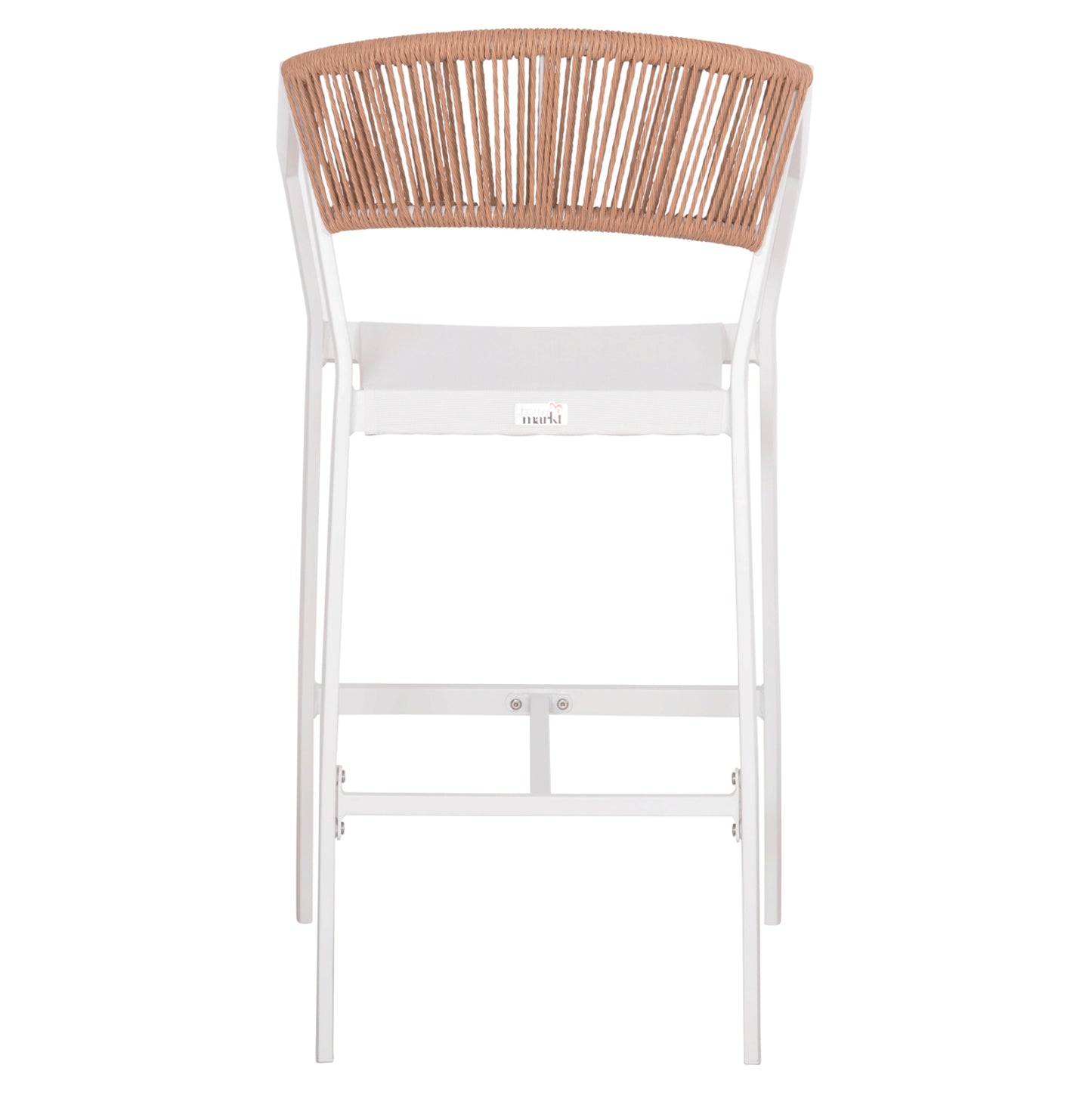 Bar Stool Aluminum White Hm5892.12 Medium Height With Arms-rattan&textline 55x56.5x99h.