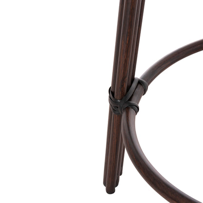 Aluminum Medium Height Bar Stool Chino Hm6286.01 Bamboo Look & Textilene In Brown 43x43x65hcm.