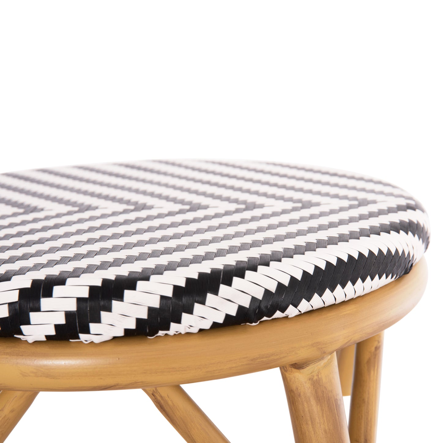 Aluminum Medium Height Bar Stool Chino Hm6286.03 Bamboo Look & Textilene Black 43x43x65hcm.
