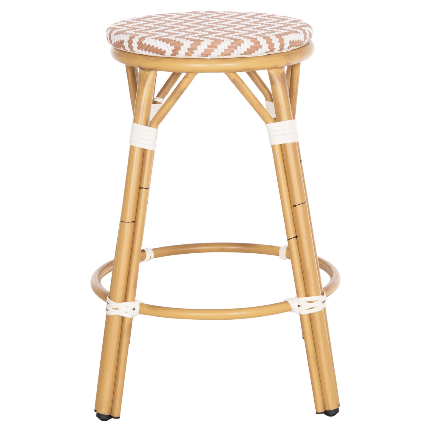 Aluminum Medium Height Bar Stool Chino Hm6286.04 Bamboo Look In Natural & Textilene 43x43x65hcm.