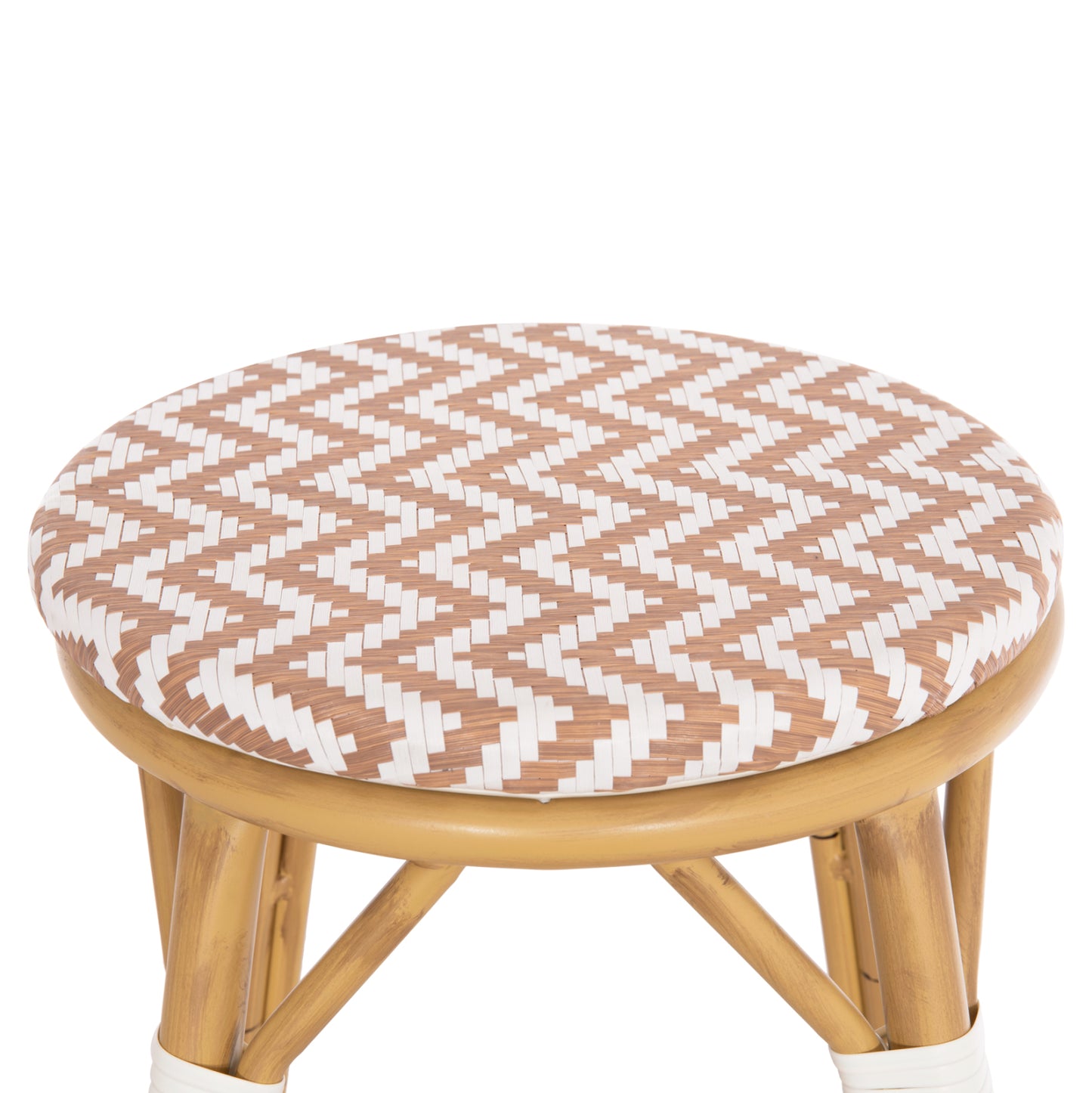 Aluminum Medium Height Bar Stool Chino Hm6286.04 Bamboo Look In Natural & Textilene 43x43x65hcm.