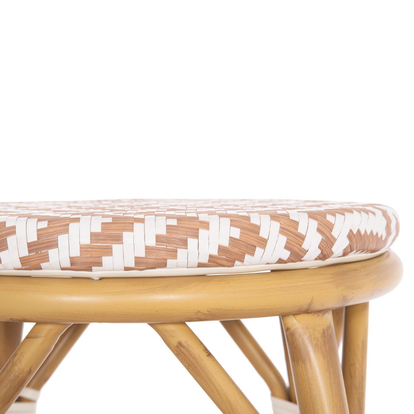 Aluminum Medium Height Bar Stool Chino Hm6286.04 Bamboo Look In Natural & Textilene 43x43x65hcm.